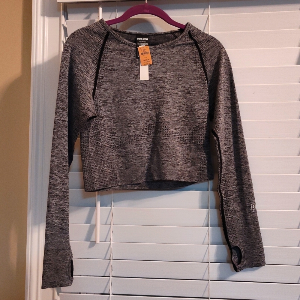 VS Pink Active Crop Dri Fit Top Size Large